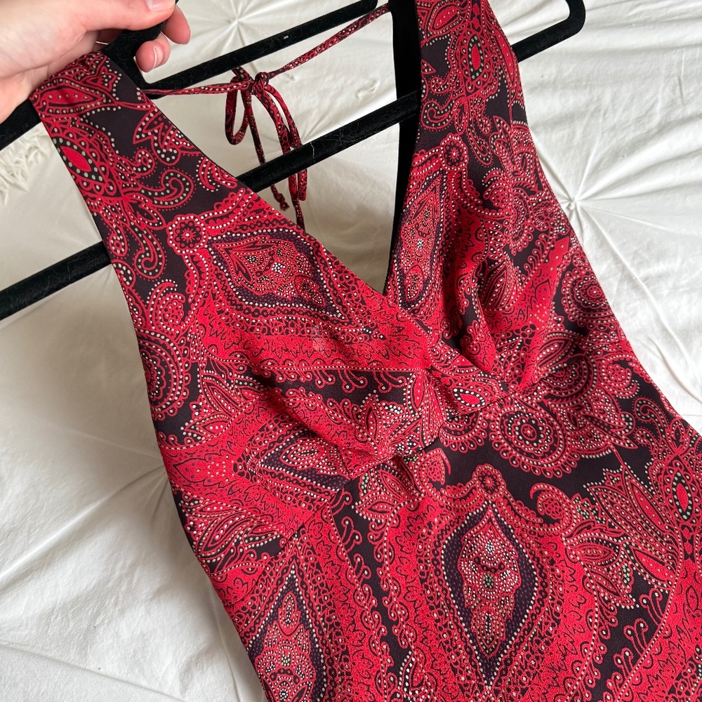 VINTAGE abstract slip midi dress